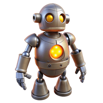 dramatic abstract 3D Render Golden Robot Illustration authentic png