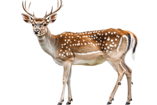 Spotted deer standing gracefully in natural pose png