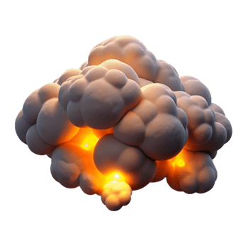 elegant vintage 3D Glowing Smoke Puff Explosion Illustration high resolution png