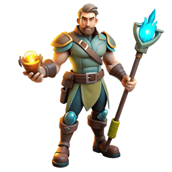 magnificent rustic Fantasy 3D Render of a Male Warrior 4K png