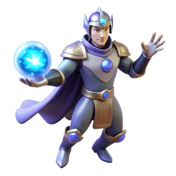 wonderful vintage Fantasy 3D Render Majestic Mage with Orb high resolution png