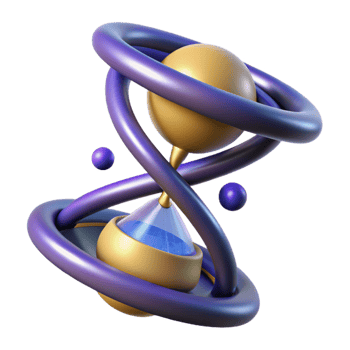 serene modern Abstract 3D Hourglass Illustration high quality png