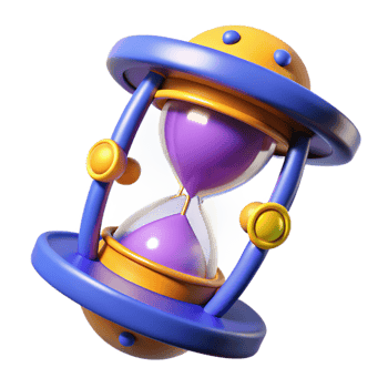 elegant traditional 3D Cartoon Hourglass Illustration high quality png