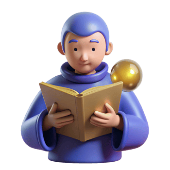 dramatic minimalist 3D Render Boy Reading Book Illustration high quality png