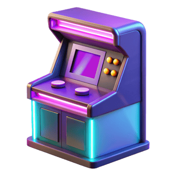 dramatic artistic Retro Arcade Game 3D Render exclusive png