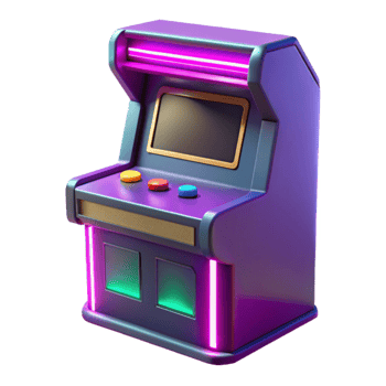elegant artistic Retro Arcade Game 3D Render authentic png