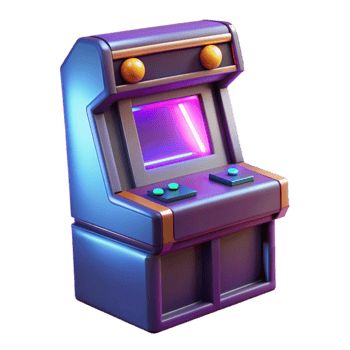 elegant creative Retro Arcade Game Machine 3D Render authentic png