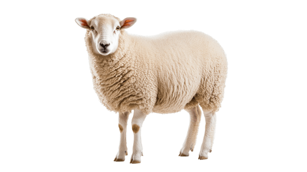 Sheep standing in a bright setting png
