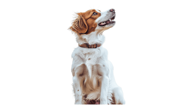 Curious dog sitting and looking up png