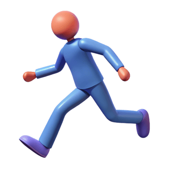 impressive creative 3D Render Running Figure Illustration detailed png