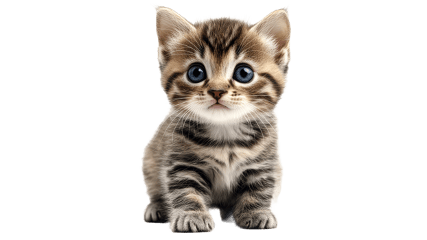 Blue eyed tabby kitten exploring png