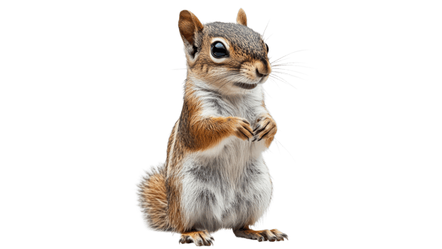 Squirrel standing upright with curious expression png
