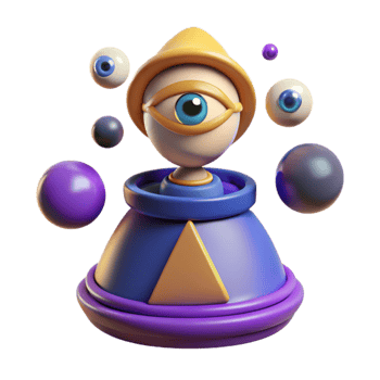 serene creative 3D Render Mystic Eye Orb Illustration original png