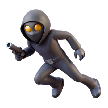 wonderful modern 3D Cartoon Spy Running Illustration 4K png