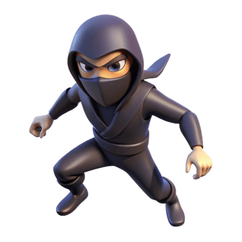 impressive vintage 3D Cartoon Ninja Illustration original png