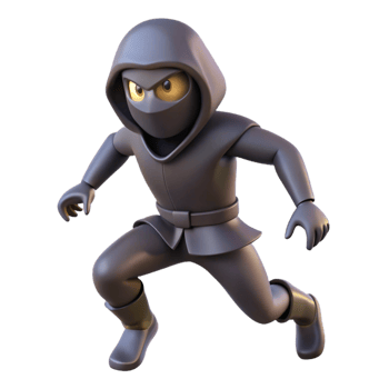 dramatic contemporary 3D Cartoon Ninja Illustration genuine png