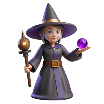 impressive modern Cute Witch 3D Render exclusive png