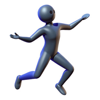 vibrant minimalist 3D Model of a Running Figure 4K png