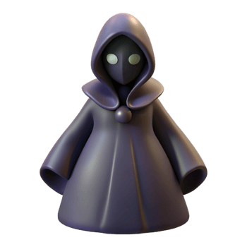 magnificent minimalist 3D Render Mysterious Hooded Figure professional png