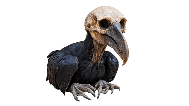 Bird with skull like features png