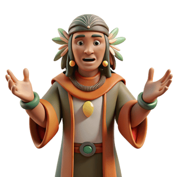 wonderful traditional 3D Render of Surprised Indigenous Person original png