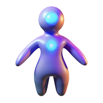 elegant abstract Glowing 3D Render of a Futuristic Figure exclusive png