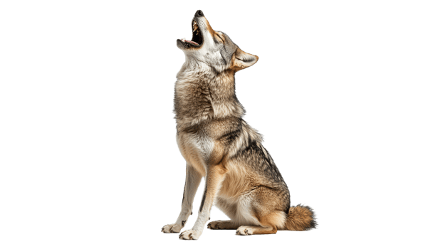 Coyote howling under the moonlight at night png