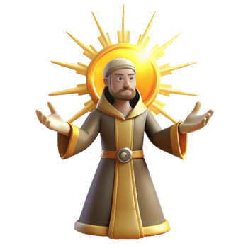 wonderful artistic 3D Illustration Divine Figure Sun Rays high resolution png