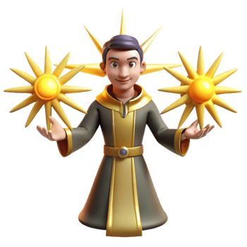 magnificent artistic 3D Render Sun Priest Illustration authentic png