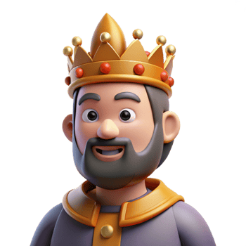 extraordinary abstract 3D Render King Cartoon Illustration detailed png