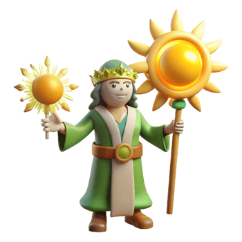 wonderful rustic 3D Render Sun King Illustration genuine png
