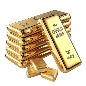 Stack of shiny gold bars with engraved details looks valuable png