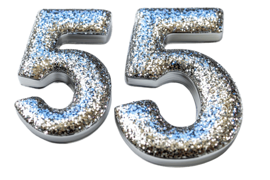 Glittery number decorations for celebration events png