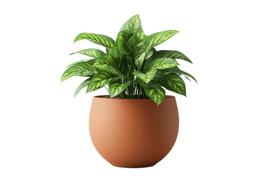 Indoor plant with vibrant green leaves in pot transparent png