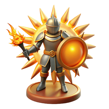 wonderful minimalist 3D Render Sun Knight original png