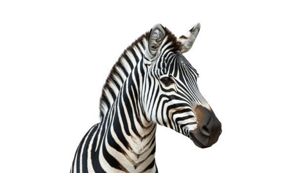 Bold black and white striped zebra png