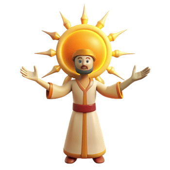 serene abstract 3D Sun God Illustration exclusive png