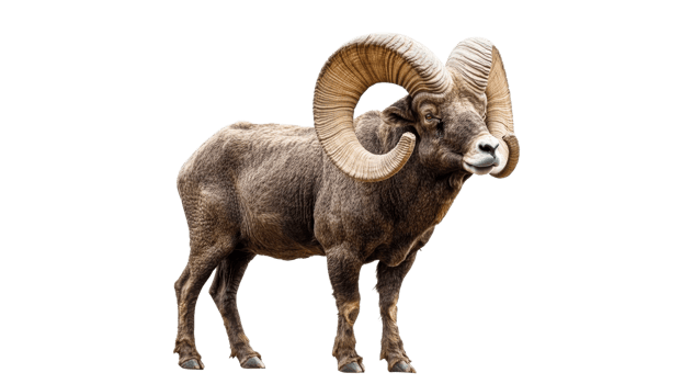 Majestic bighorn sheep standing proudly in nature transparent png