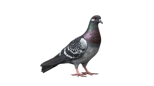 Colorful pigeon stands gracefully on the ground png