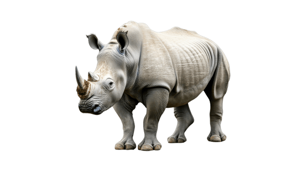 Rhinoceros standing on a transparent background png