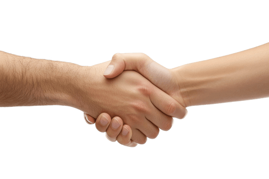 Two hands shake in agreement during a meeting png