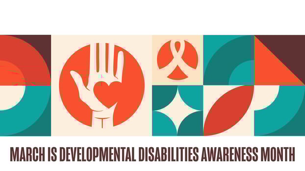 March is Developmental Disabilities Awareness Month. Template for background, banner, card, poster with text EPS10 illustration. vector