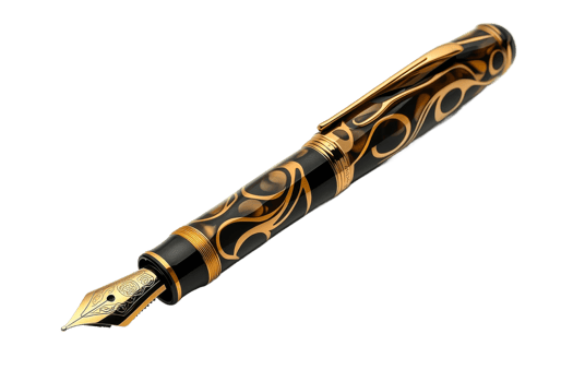 Elegant pen with intricate design png