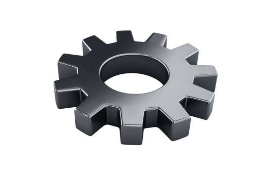 Metal gear on a white background ready for use png