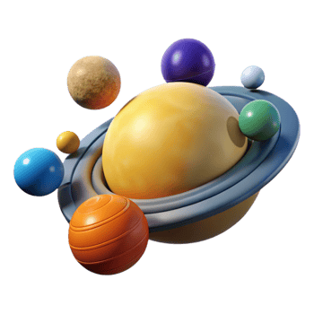 extraordinary creative Colorful 3D Planet Illustration professional png
