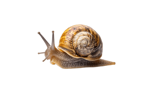 Brightly colored snail moving across a surface png
