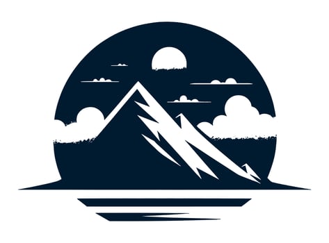 Mountains and clouds in the night sky vector
