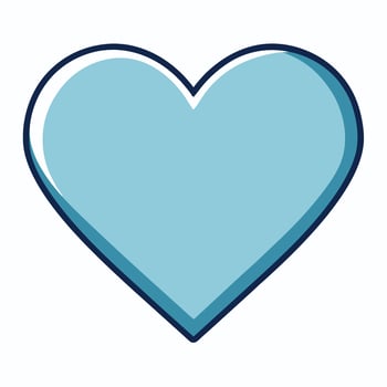 A Light Blue Heart Shape Icon Design Illustration Graphic vector