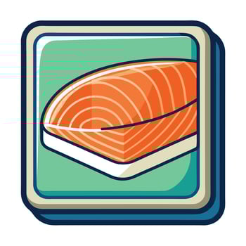 Fresh Salmon Fillet in a Package Illustration Delicious Seafood Food Graphic Design vector
