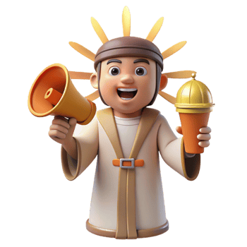 vibrant classic 3D Cartoon Character Announcement 4K png